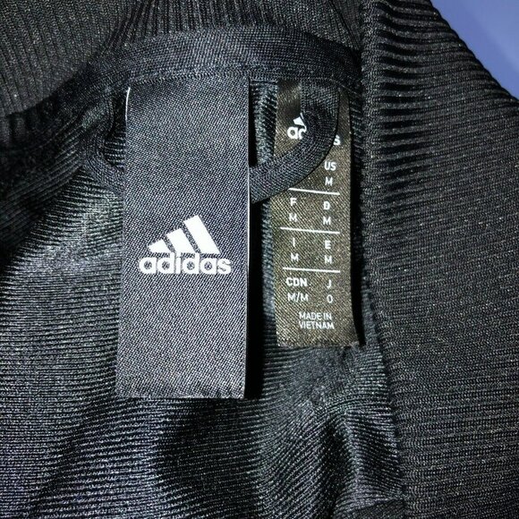 adidas Mens Medium Black Full Zip Front Pockets Track Jacket Activewear Size M - Picture 9 of 11